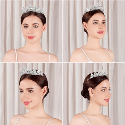 Tiara for Women, Crown and Tiara for Girl Princess, Bride Wedding Happy Birthday Halloween Cosplay Hair Accessories Decora...