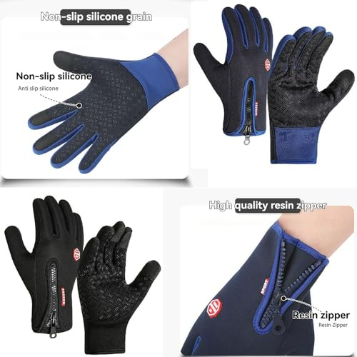 Zureto Cozy Season Gloves for Women Men, Thermal Winter Gloves Touchscreen Waterproof for Cold Weather Work Cycling Runnin...