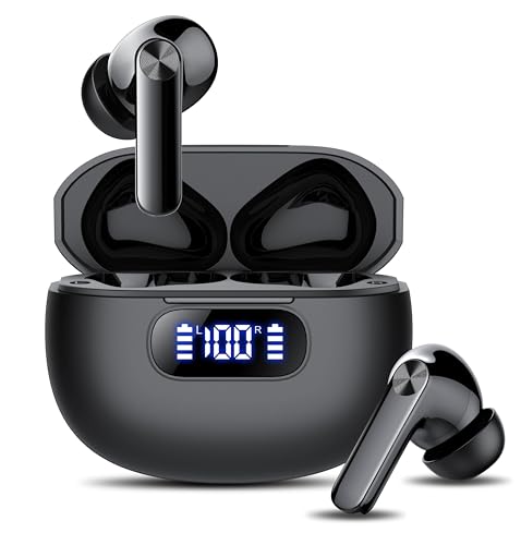 Wireless Earbuds, Bluetooth 5.3 Headphones LED Power Display, 2025 New Wireless Earphones, 4 ENC Noise Cancelling Mic, HiF...