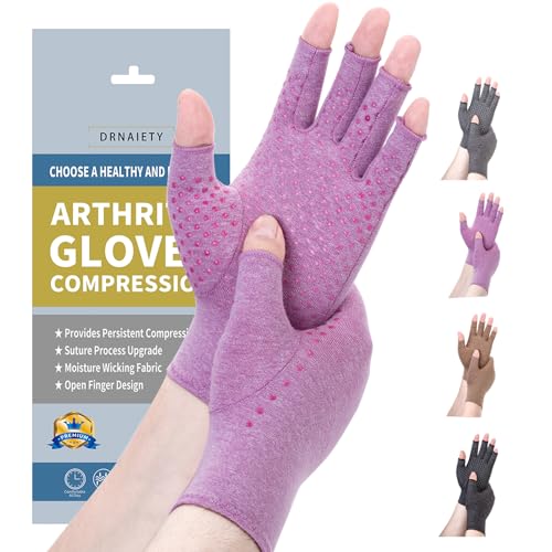 DRNAIETY Compression Gloves- Arthritis Gloves for Men & Women Hand Pain, for Relief of Rheumatoid Swelling, RSI, Carpal Tu...