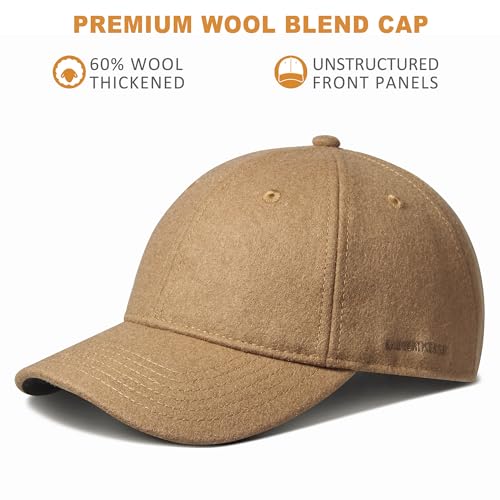 GADIEMKENSD Unstructured Wool Baseball Caps Winter Warm Hat Adjustable