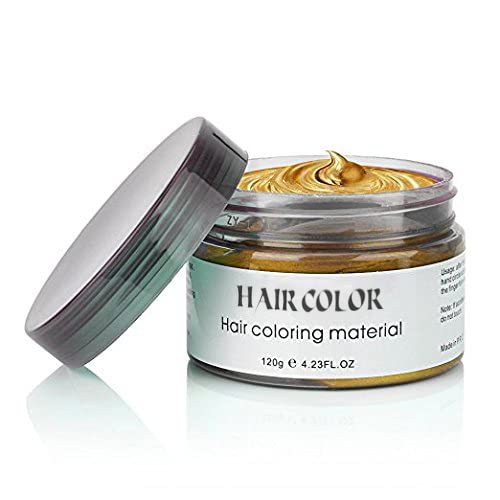 Acosexy Gold Hair Color Wax Dye, Temporary Gold Hair Spray Color for Halloween Cosplay, Party, Masquerade, 4.23oz Instant Hairst