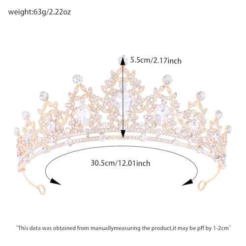 Princess Tiara and Crown for Women Wedding Tiaras for Bridal girls Tiaras and Crystal Crowns Rhinestone Headband Metal Hai...