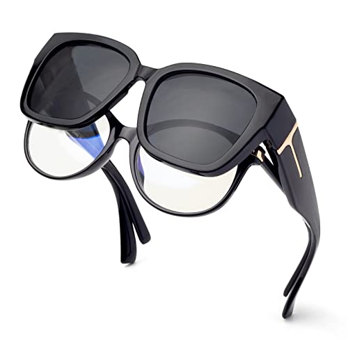 Face Shadow Polarized Sunglasses Over Glasses Women Fit Over Glasses Sunglasses Square UV Protection Lightweight