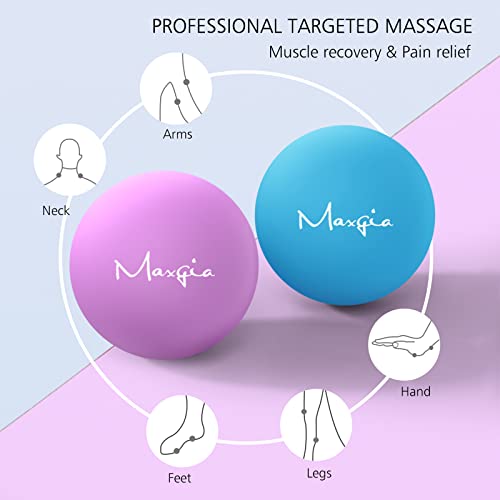 Maxgia 2" Mini Massage Ball, 5 Speeds Vibrating Massage Roller Ball for Palm, Hand, Foot, Leg, Neck, Back, Trigger Point M...