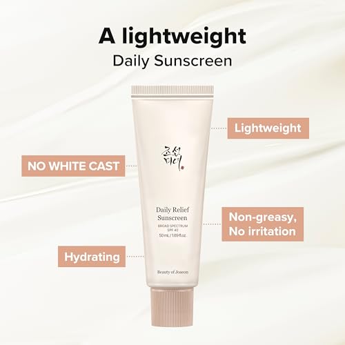 Beauty of Joseon Daily Relief Sunscreen for face Sun moisturizing with Broad Spectrum SPF 40 Korean sunscreen skincare 50ml, 1.69 fl.oz