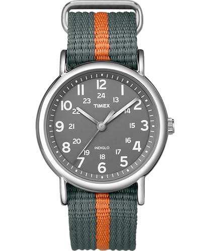 Timex Weekender 38mm Unisex Analog Watch | INDIGLO Backlight | Adjustable Durable Nylon Fabric Slip Through Strap | 24 Hou...