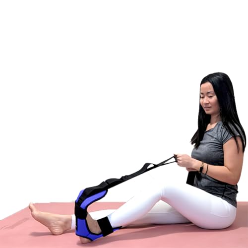 Yaghzu Foot and Calf Stretcher - Stretching Strap for Plantar Fasciitis, Achilles Tendonitis, Heel Spurs, Foot Drop, & Ham...