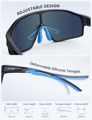 Lamicall Polarized Sport Sunglasses for Age 8-14 Kids - UV400 Protection Baseball Cycling Sun Glasses Gifts for Boys Girls