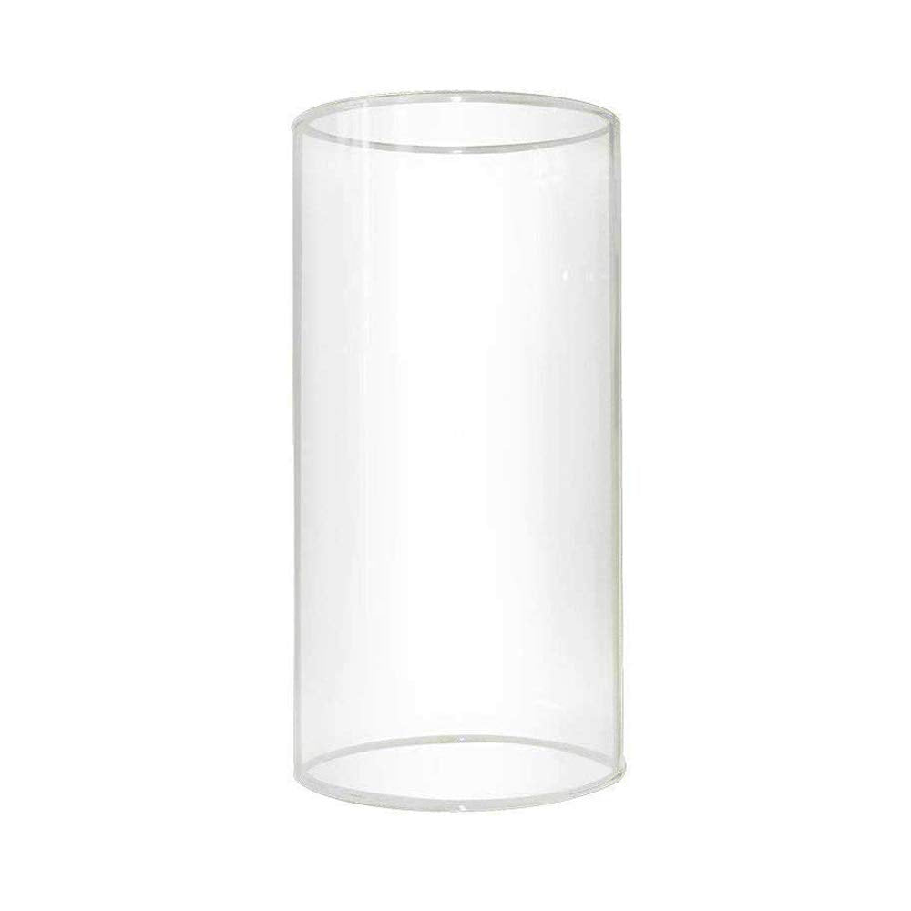 SUNWO Glass Lamp Shade Replacement, Clear Straight Cylinder, 3.5 x 8 inches, Glass Material