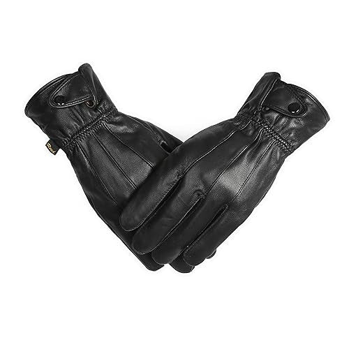 REED Men's Genuine Leather Warm Lined Driving Gloves - Touchscreen Texting Compatible