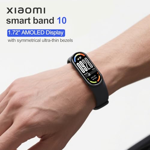 XIAOMI Mi Smart Band 10 (2025) - 1.72" AMOLED Display | 21 Days Battery Life | Touchscreen, Multi-Sport Tracker, Activity ...