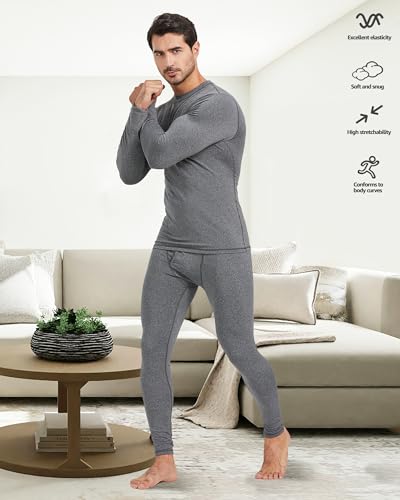 UNIQUEBLLA Long Johns Thermal Underwear Set for Men Thermal Base Layer Cold Weather Bottom Top