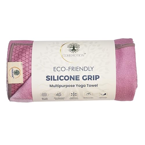 Non Slip Hot Yoga Towel for Yoga | Machine Washable Yoga Towel with Silicone Grip, Quick Drying & Super Absorbent | Multi-...