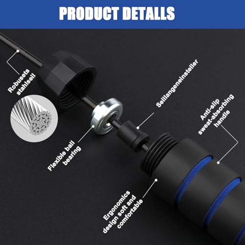 12Pcs Jump Ropes with Ball Bearings,Adjustable Skipping Rope with Soft Foam Handles,Tangle-Free Rapid Speed Jumping Rope f...