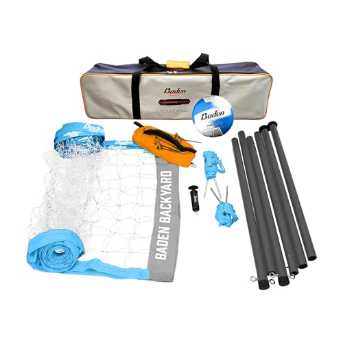 Baden Volleyball Net Set, Volleyball Bag, Adjustable Poles, & Boundary Lines, Portable Volleyball Net for Backyard or Outd...