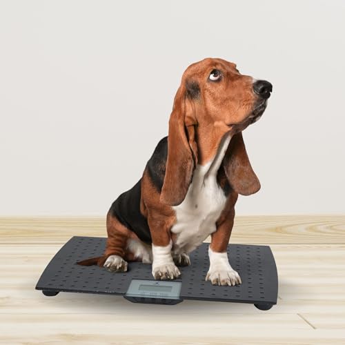 Redmon Digital Dog Scale for Large Pet & Animal with Non-Skid Mat, 225 Lb Capacity, Black - Portable Weighing Scale for Do...