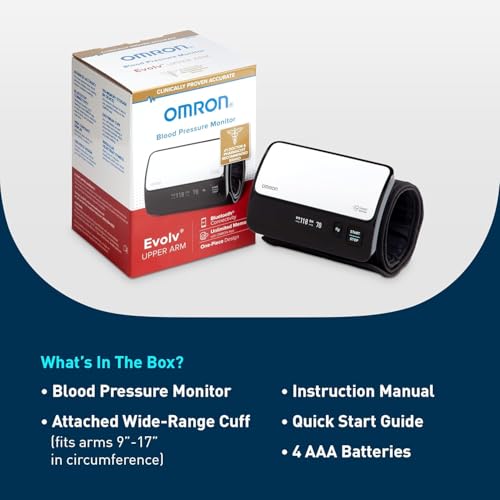 OMRON Evolv Wireless Blood Pressure Monitor for Home Use & Upper Arm Blood Pressure Cuff - #1 Doctor & Pharmacist Recommen...