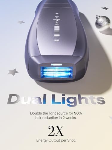 Ulike Laser Hair Removal, Air 10 IPL Hair Removal Device with Ice Cooling, Dual Lights, SHR Mode for Women & Men, Limited Holiday Set with Aloe Vera Gels, Gem Stickers, Christmas Cards & Storage Bag