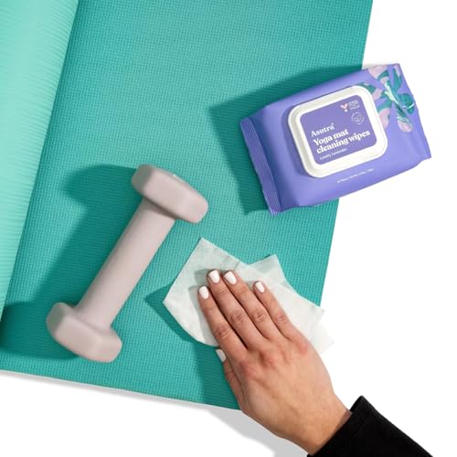ASUTRA Yoga Mat Cleaning Wipes (Lovely Lavender), 1 Pouch (30 Wipes) - No Slippery Residue, Deep-Cleansing for Fitness Gea...