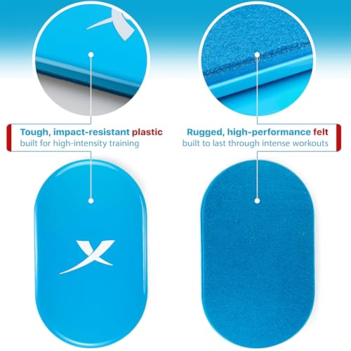 X-Protector Sliders for Working Out - 2 PCS - Double-Sided Exercise Sliders for Hard & Carpeted Floors - Gliders for Exerc...