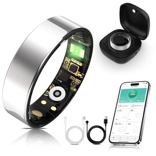 Othelia Smart Ring for Women Men with Sleep Monitoring, Step Counting, Heart Rate, Blood Oxygen, IP68 Waterproof for iPhon...