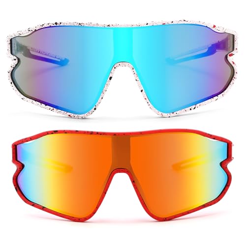 GLARDEFE Kids Baseball Sunglasses - Youth Baseball Sunglasses for Boys Girls - Sports Softball Shades Age 6-14