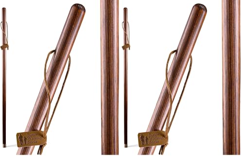 Brazos 55" Free Form Pine Wood Walking Stick Hiking Trekking Pole, Red, Made in The USA (Pack of 2)