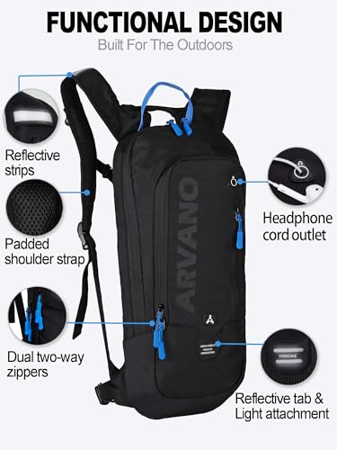 Arvano Hydration Backpack, Lightweight Hydration Pack with 2L Water Bladder, 6L Water Backpack for Men Women Cycling, Hiki...