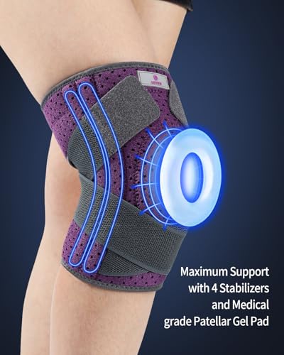 ABYON Knee Brace for Women Meniscus Tear, ACL, Arthritis. Knee Support with Dual Side Stabilizers & Crossed Compression St...