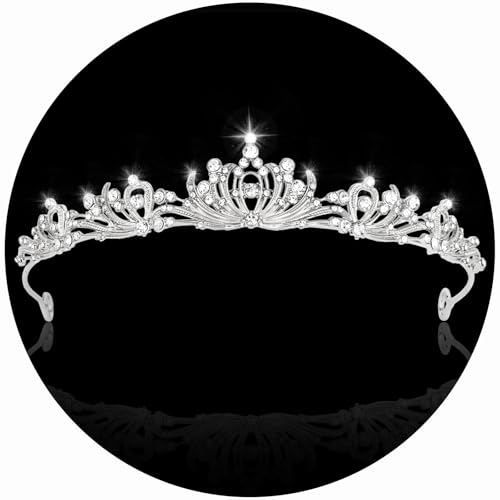 CURASA Silver Crown, Wedding Headpiece for Birde Tiaras and Crowns for Women Princess Little Girls Birthday Crystal Crown ...