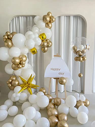 FOTIOMRG 120pcs 5 inch White Balloons, Small White Latex Party Balloons Helium Quality for Birthday Graduation Baby Shower...