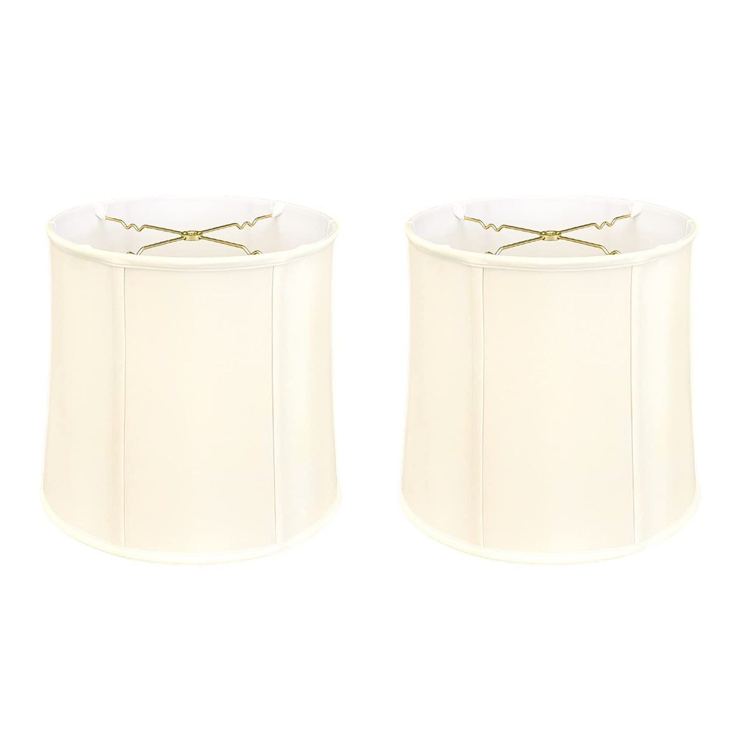 Royal Designs, Inc. Drum Lamp Shade, Faux Silk, 13 x 14 x 14, Eggshell, 2-Pack, Model BS-719-14EG-2