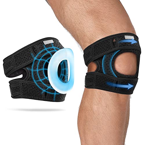 Fit Geno Patella Knee Brace for Women and Men, Patellar Tendon Support Strap with Side Stabilizers, Knee Band with Patella...