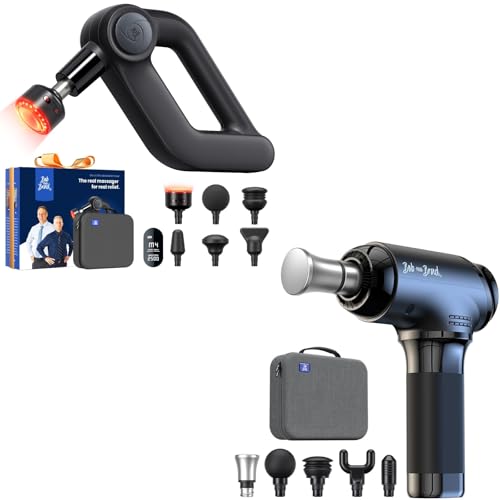 BOB AND BRAD T2 Max Massage Gun and D5 Ultra Massage Gun with Red Light Infrared Heat Head