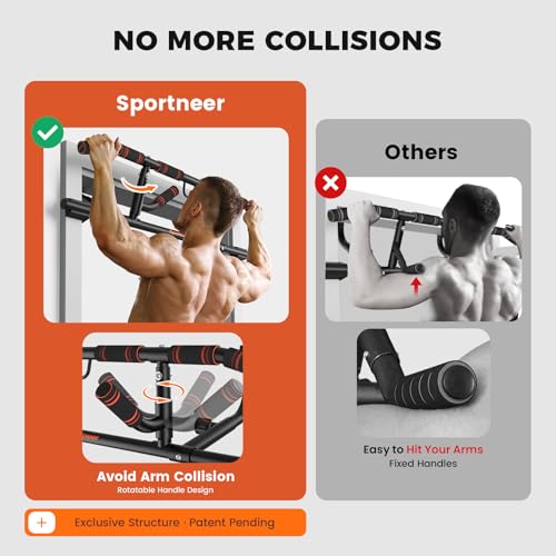 Sportneer 2026 Upgrade Pull up Bar for Doorway with Folding Handle, Door Pull up Bar Door Frame Multi-grip Upper Body Trai...