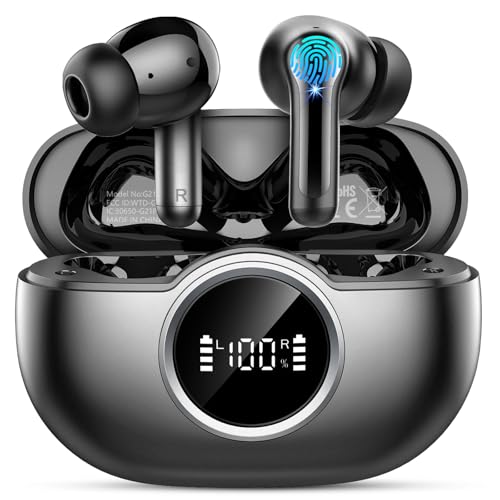 Wireless Earbuds, 2026 3D-Stereo Bluetooth 5.4 Headphones Deep Bass Ear Bud, 4 ENC Noise Cancelling Mic, 40+Hrs USB-C Earp...
