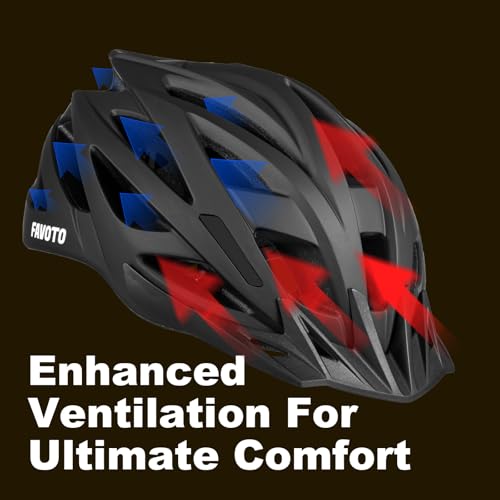 Favoto Bike Helmet for Adults – Lightweight Bicycle Helmet with Visor, MTB & Road Bike Helmet for Men and Women, CPSC Cert...