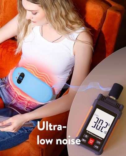 Portable Heating Pad for Period Cramps: Cordless Menstrual Heating Pad with 6 Heat Levels and 6 Massage Modes, 3s Fast Hea...