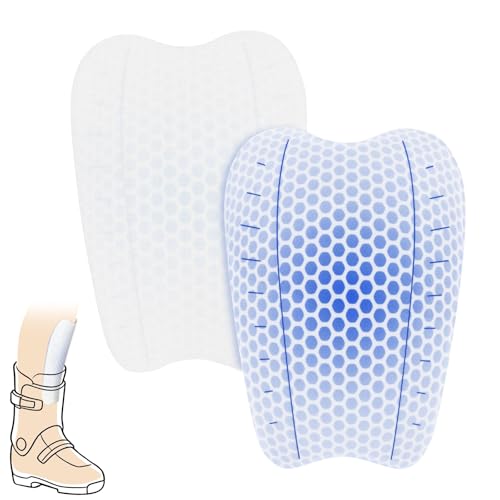 YIBOBO 2/4/6/8 Pcs Ski Shin Guards for Boots, Gel Shin Pads for Ski & Snowboard, Lightweight Reusable Shin Protectors for ...