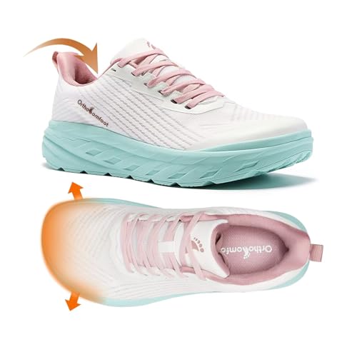 Women's Orthopedic Diabetic Wide Running Shoes: Comfortable Casual Arch Support Plantar Fasciitis Fashion Sneakers, High A...