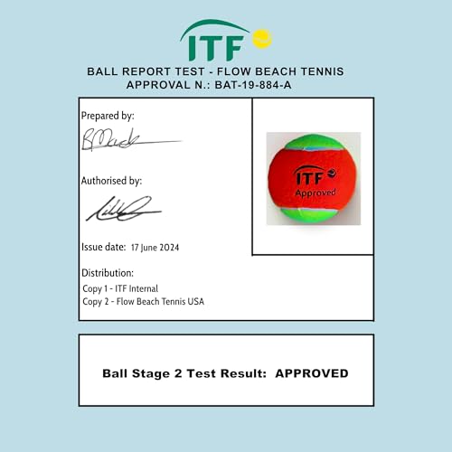 Flow Tennis Beach Balls, ITF Approved - Pack of 3, Low Compression Sand Court Balls