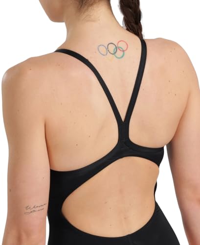 Arena Womens Arena Performance Women's Marbled Sports Swimsuit Light Drop Back Bathing Suit