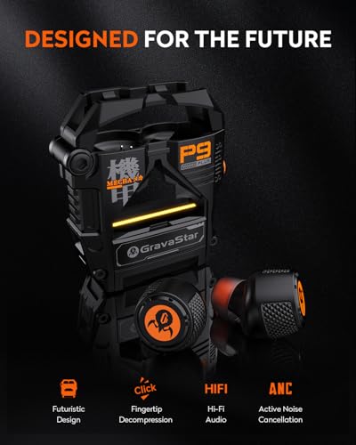 GravaStar Sirius Plus True Wireless Earbuds, Bluetooth 5.3 Active Noise Cancellation ANC Headphones, 28H Playtime, ENC Cle...