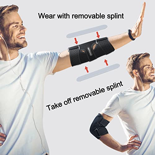 Reamphy Elbow Brace,Comfortable Night Elbow Sleep Support,Elbow Splint, Adjustable Stabilizer Splints, Cubital Tunnel Synd...