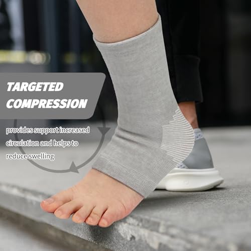 Xorim Ankle Compression Sleeve, Foot Compression Sleeve, Soft and Breathable Bamboo Foot Sleeves, Foot Pain Relief Socks f...