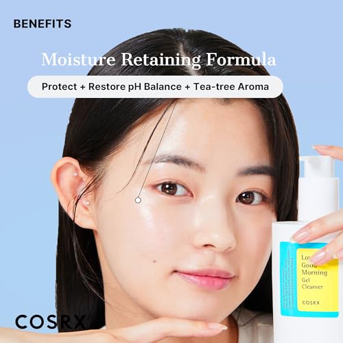 COSRX Low pH Good Morning Gel Cleanser, Amazon Exclusive, Daily Mild Face Cleanser for Sensitive Skin with BHA & Tea Tree Oil, PH Balancing, Korean Skin Care (13.52fl.oz/400ml)