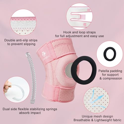 Kuangmi Knee Brace with Side Stabilizers & Patella Gel Pad,Adjustable Compression Knee Support with Arthritis Relief,Injur...