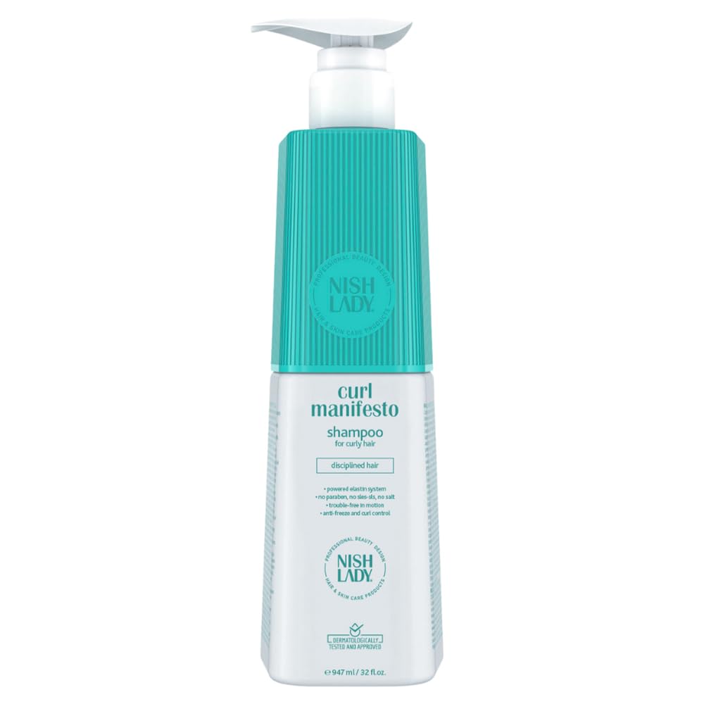 Nishlady Curl Manifesto Clarifying Shampoo for Curly Hair, 503 ml | Sulfate Free Shampoo | Disciplined Hair Curl Shampoo (Shampo