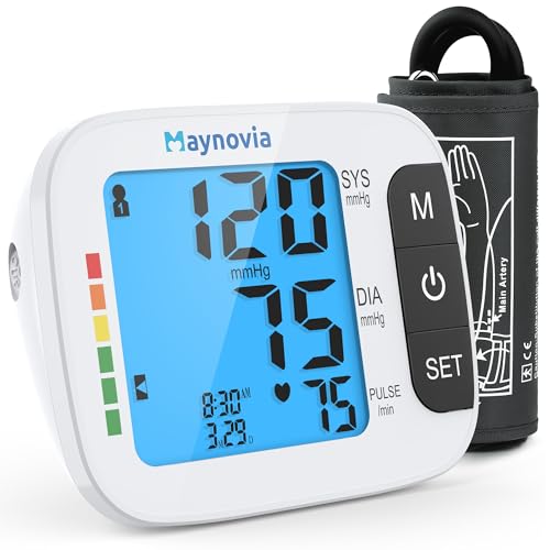 Maynovia Upper Arm Blood Pressure Monitor with Wide Cuff, Automatic Digital BP Machine for Home Use, Voice Broadcast, Larg...